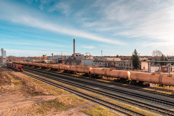 Fototapeta na wymiar Railroad in a industrial area