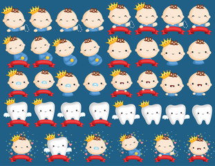 Obraz premium a vector collection of a cute baby boy and banners