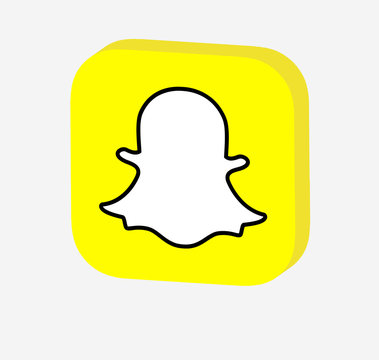 Snapchat 3d Icon.  Snapchat 3d Logo. Snapchat 3d Vector.snapchat 3d