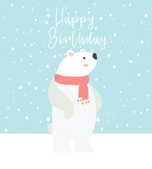 Greeting card with animals vector illustration..
