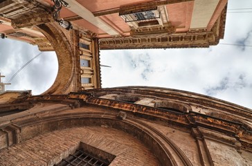 Cathedral arch Barchilla street in Valencia, Spain