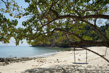 Beautiful crystal clear blue color water of the island in Andaman sea