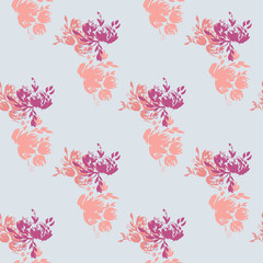 Flower scribble pattern. Romantic artistic textile vector print surface design background