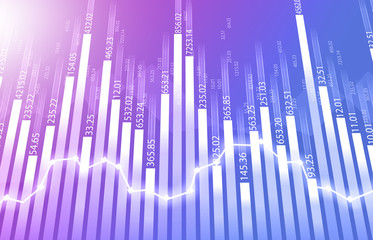 Financial Stock market chart with abstract background. Digital illustration..