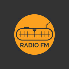 Fototapeta premium radio logo icon vector illustration design