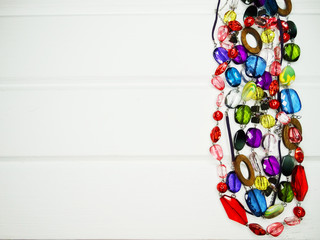 Fototapeta na wymiar jewelry beads with bright crystals luxury fashion
