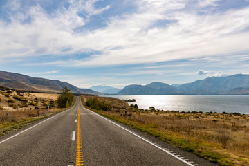 country road and sky in Newzealand
