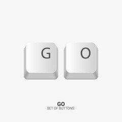 Go. Keyboard buttons on white background. Vector illustration.