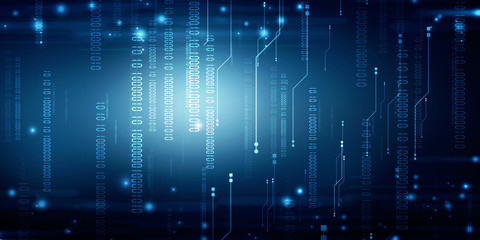 2d illustration Abstract futuristic electronic circuit technology background