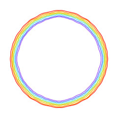 Round rainbow shape and color frame. Perfect for invitations, postcards, decor, kids celebrations, and more.
