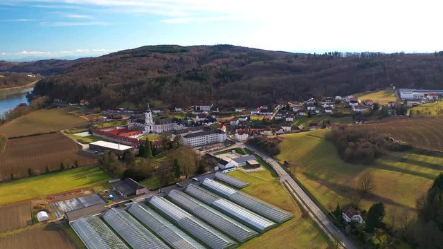 Aerial 4k footage of Wilhering