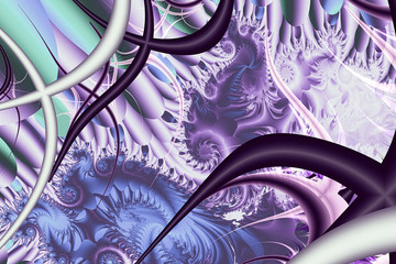 Fantasy colorful chaotic fractal texture 3d