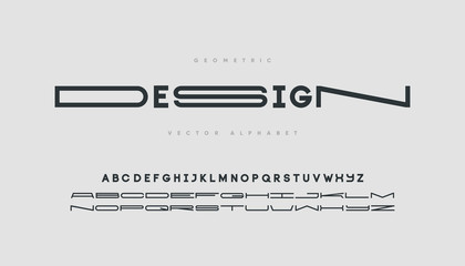 Minimal font with normal and wide letters. Trendy font design.