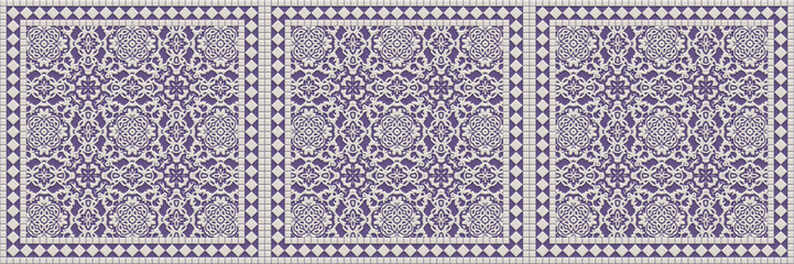 Tile glaze mosaic seamless- 3d illustration decor wall. Granite art- invitation template