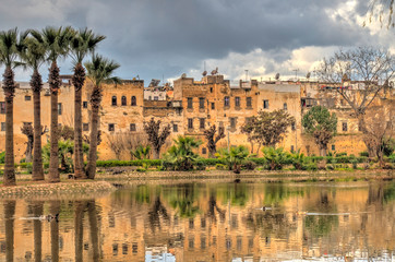 Fototapeta na wymiar Fes, Morocco, beautiful park in the old city