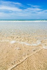 Sand and wave at the beach background