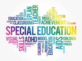 Special Education word cloud collage, education concept background