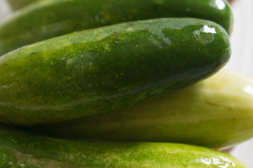 Fresh cucumber, close up. Healthy diet concept.
