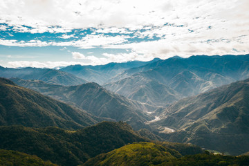 aerial view of mountains in Taiwan