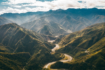 aerial view of mountains in Taiwan