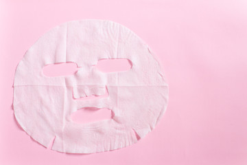 Sheet mask with pink background