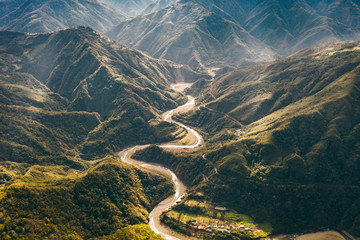 vue aérienne des montagnes à Taiwan