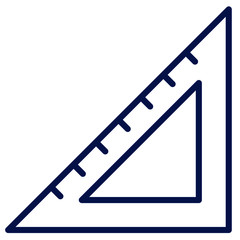 Geodreieck, Lineal, Winkelmesser Vector Icon Illustration
