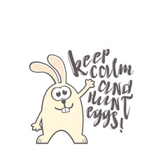 Easter greeting card with rabbit and text