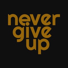 Never give up. Motivational quotes. Vector illustration slogan