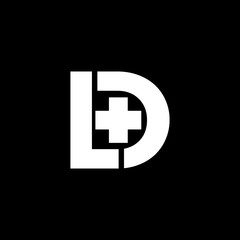 ld or dl health logo design vector