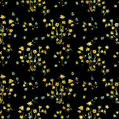 Abstract floral ornamental tapestry glitter sparkling seamless pattern