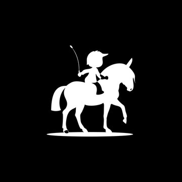 horse kids logo design vector