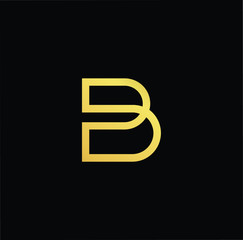 Outstanding professional elegant trendy awesome artistic black and gold color B BD DB PB BP initial based Alphabet icon logo.