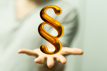 paragraph law sign digital in hand