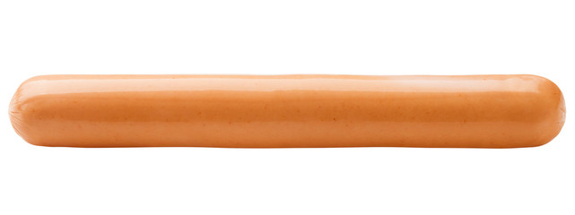 sausage isolated on white background, clipping path, full depth of field