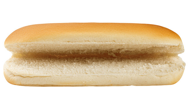 HOT DOG bun isolated on white background, clipping path, full depth of  field Stock Photo | Adobe Stock
