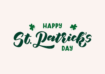 Happy St. Patrick's day hand drawn lettering