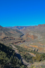 Scenic Beauty of Salt River Canyon in Gila County, Tonto National Forest, Arizona USA