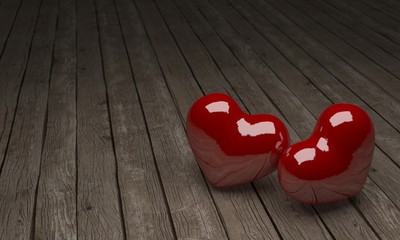 Valentines Day background with hearts, 3d rendering