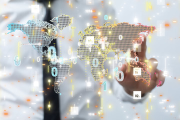 Obraz premium Digital Network and data concept world
