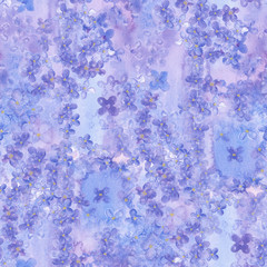 Lilac. Seamless watercolor pattern. Art background.