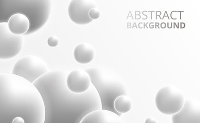 3D white silver sphere ball. abstract background concept.
