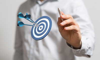 Marketing And Communication Success Concept dart.