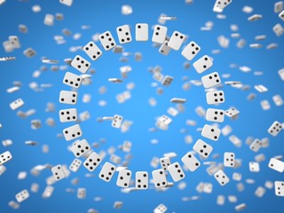 braille alphabet on blue background. 3d illustration