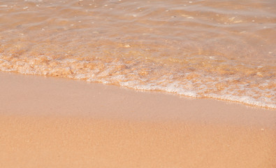 Wave & Sand beach background , holiday or relax in summer concept.