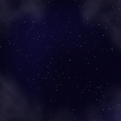 Fototapeta na wymiar Night sky with stars and nebula realistic square backdrop