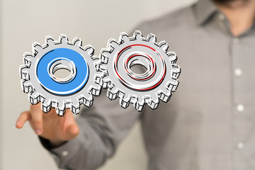 Gear With Success Concept digital.