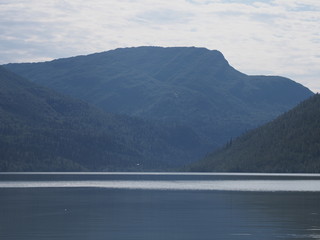 Mount landscape and Svartisvatnet lake near Svartisen glacier, Norway