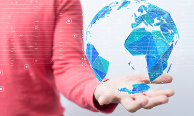 data exchanges over the world 3D rendering