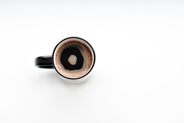 mug with black coffee on a white background